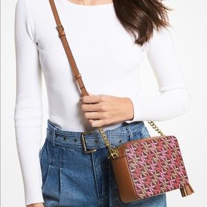 Michael Kors Signature Jet Set Camera Crossbody Bag